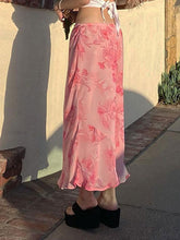 Chiffon-Midirock mit Blumenmuster